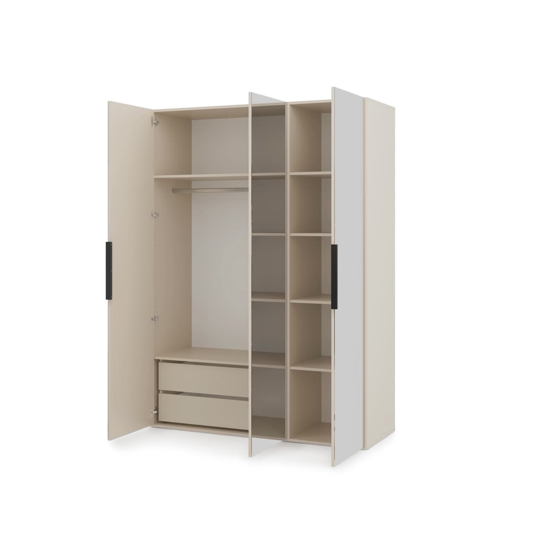 Lumo Hinged Door Wardrobe 150cm in Cashmere, image 29