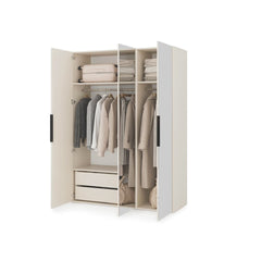 Lumo Hinged Door Wardrobe 150cm in Cashmere, image 34