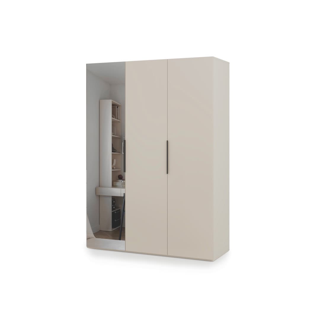 Lumo Hinged Door Wardrobe 150cm in Cashmere, image 41