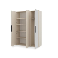 Lumo Hinged Door Wardrobe 150cm in Cashmere, image 55