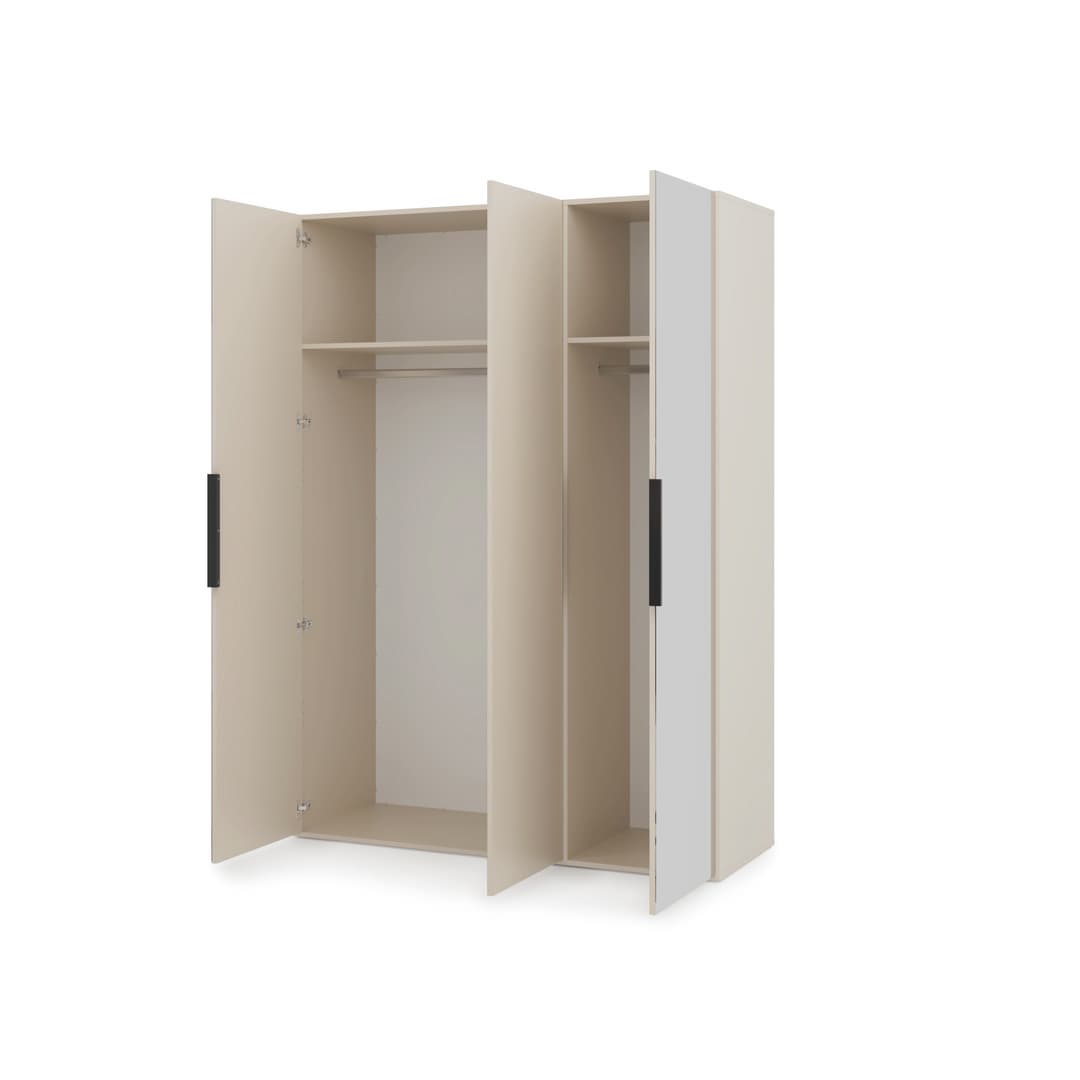 Lumo Hinged Door Wardrobe 150cm in Cashmere, image 56