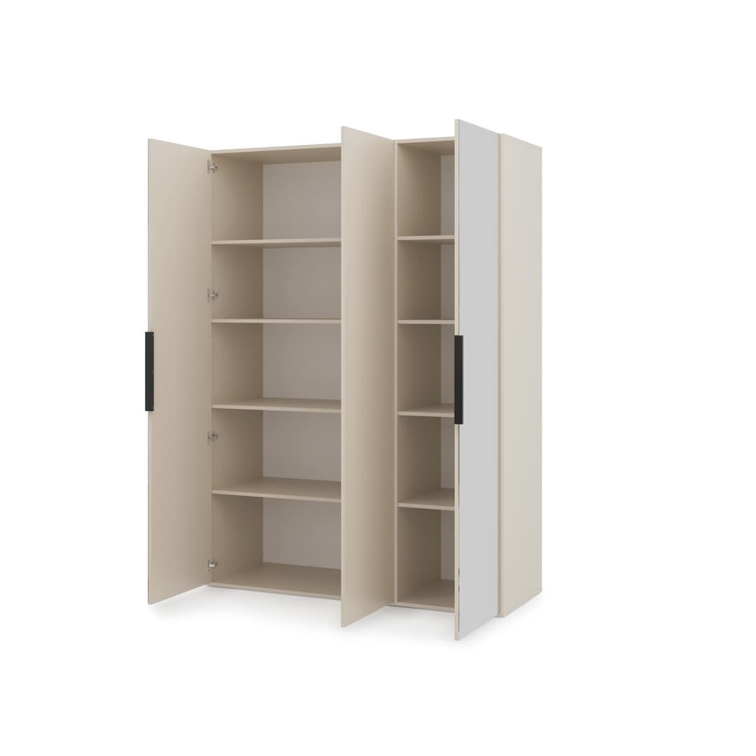 Lumo Hinged Door Wardrobe 150cm in Cashmere, image 60