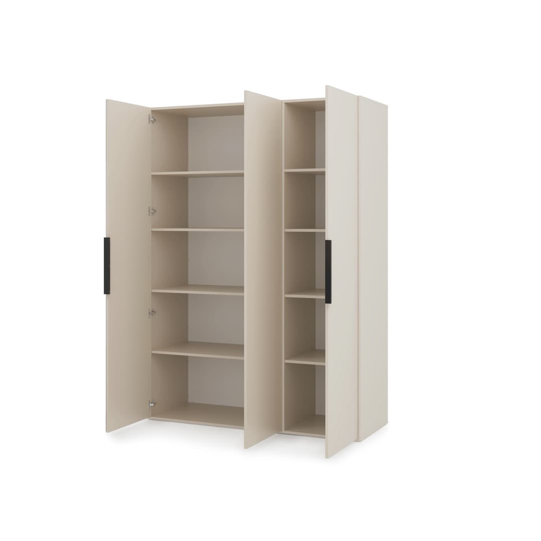 Lumo Hinged Door Wardrobe 150cm in Cashmere, image 61