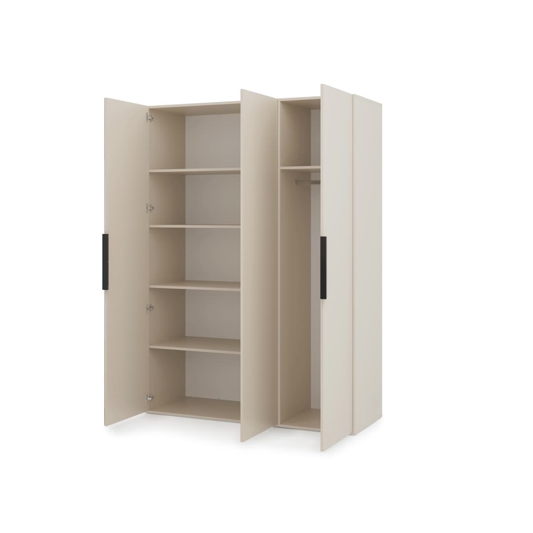 Lumo Hinged Door Wardrobe 150cm in Cashmere, image 66