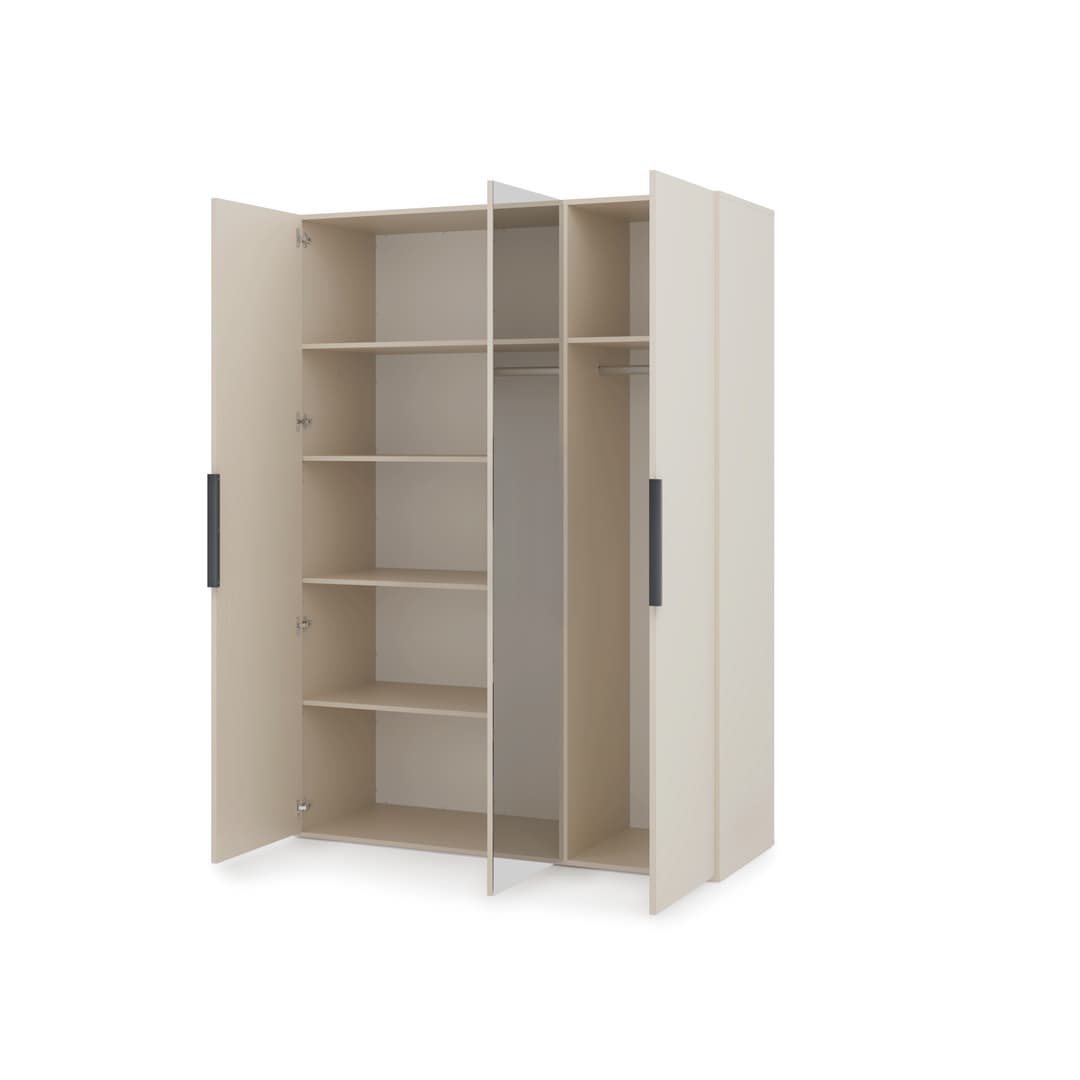 Lumo Hinged Door Wardrobe 150cm in Cashmere, image 11