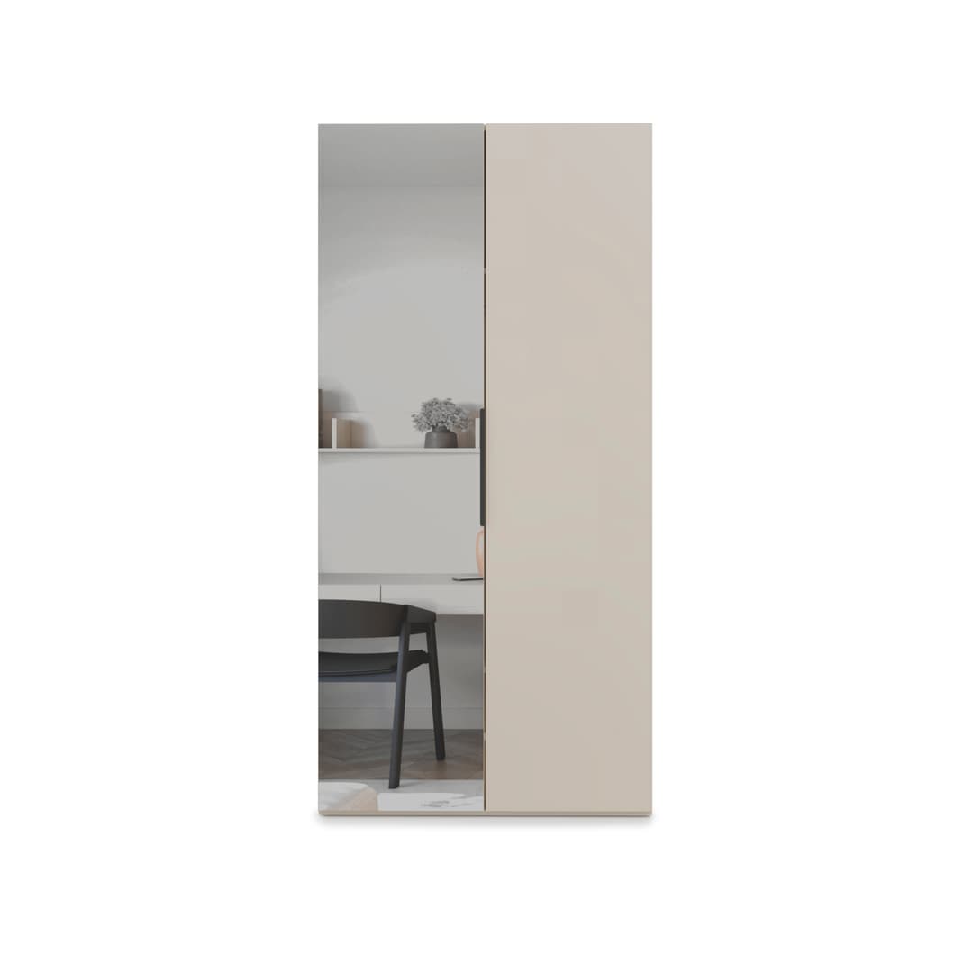 Lumo Hinged Door Wardrobe 100cm in Cashmere, image 4