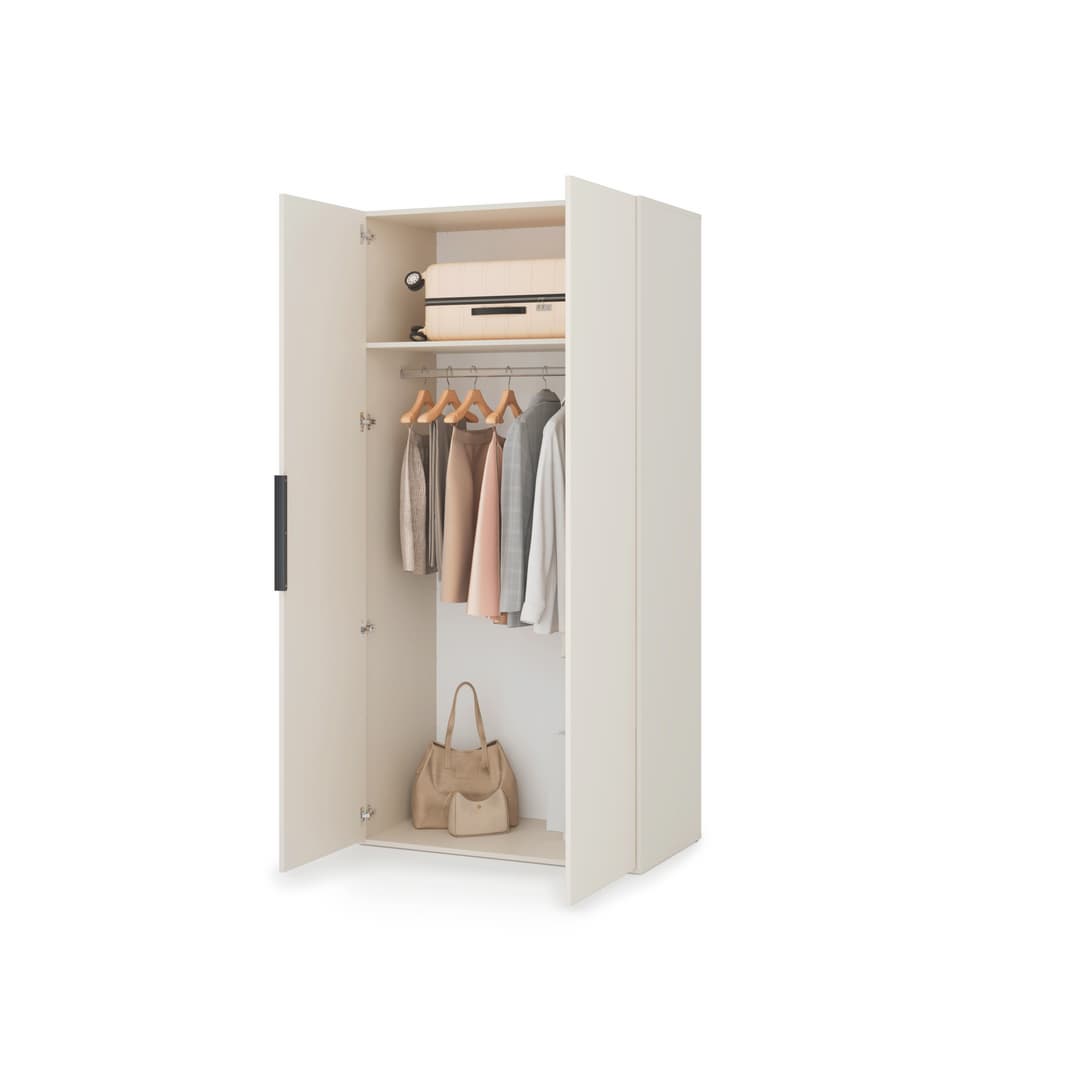 Lumo Hinged Door Wardrobe 100cm in Cashmere, image 6