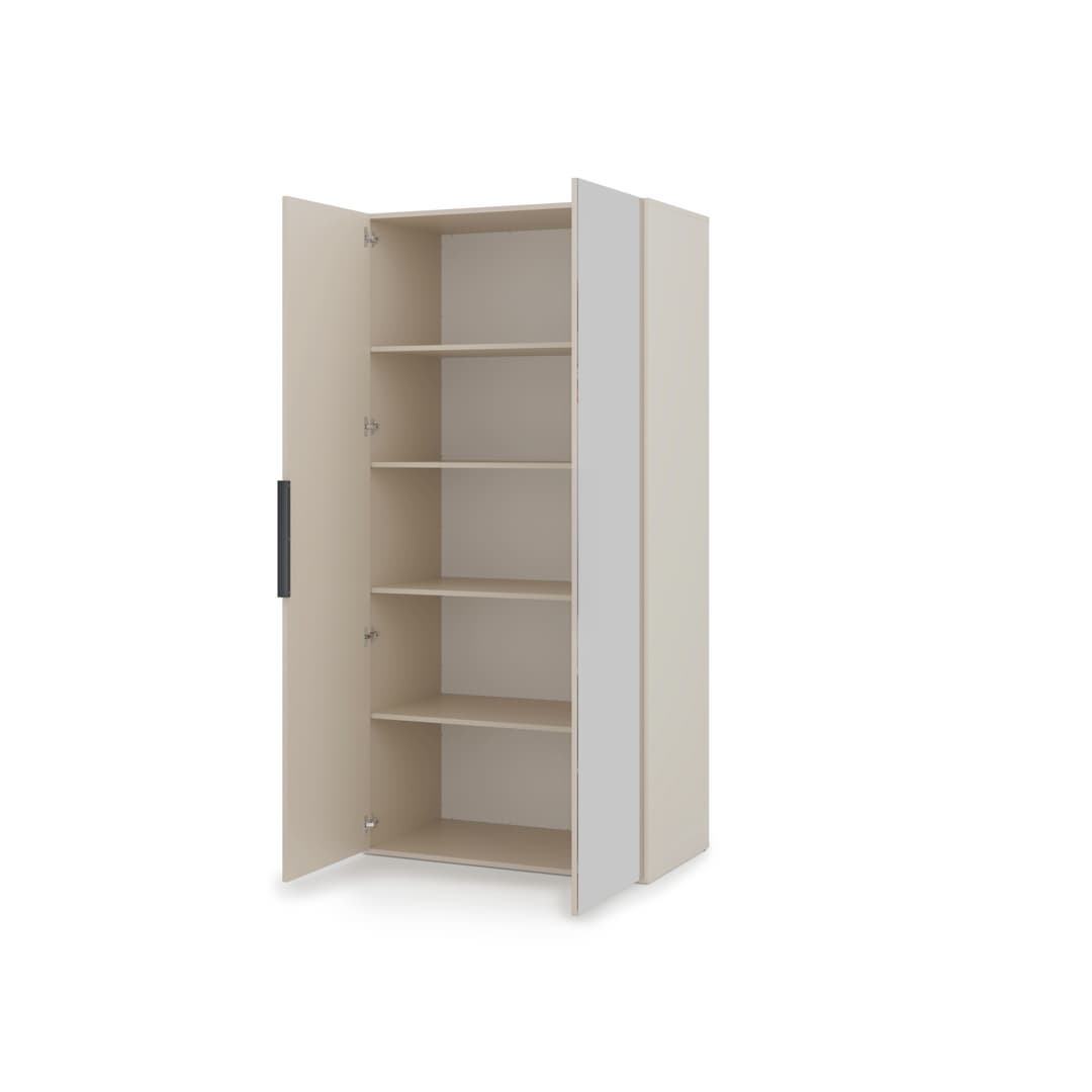 Lumo Hinged Door Wardrobe 100cm in Cashmere, image 20