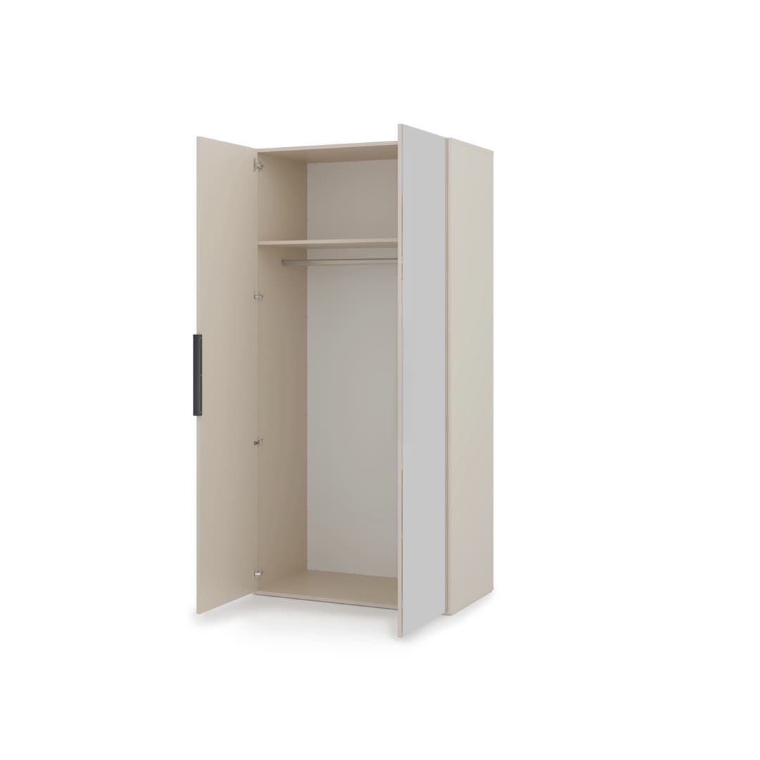 Lumo Hinged Door Wardrobe 100cm in Cashmere, image 18