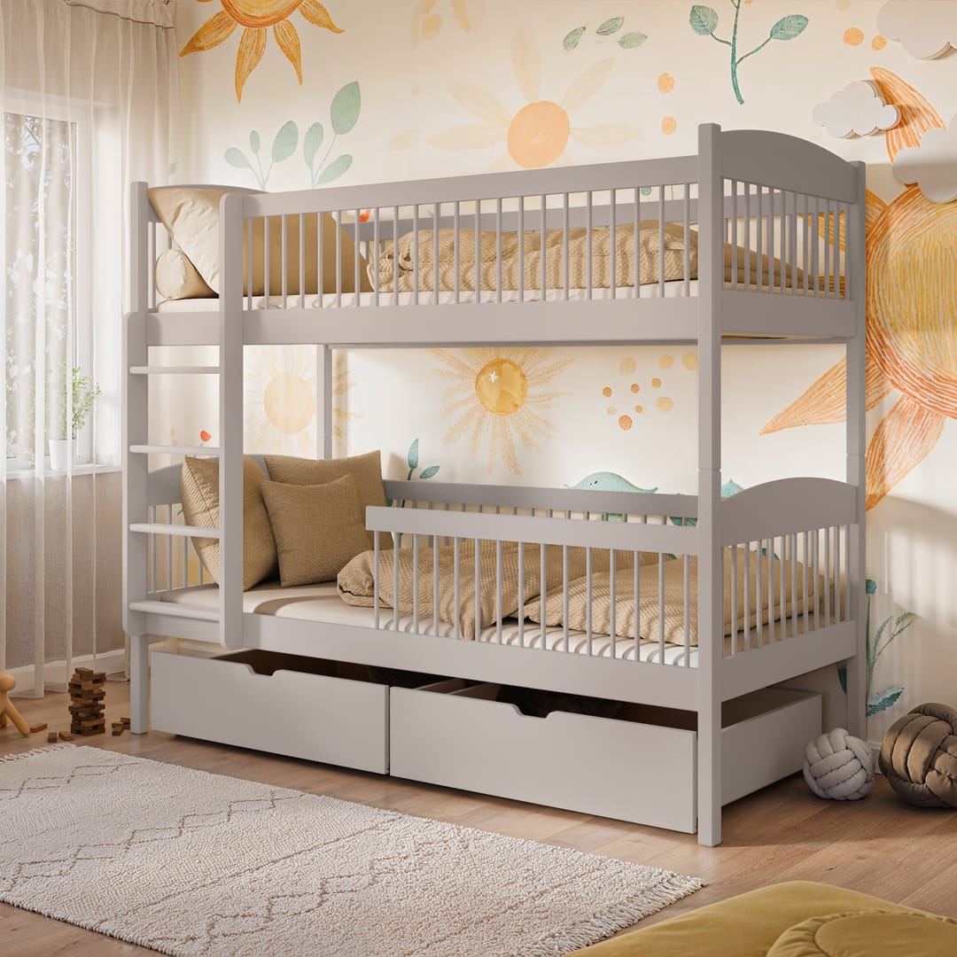Wooden Bunk Bed Luna With Storage