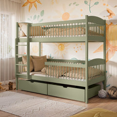 Wooden Bunk Bed Luna With Storage