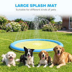PawHut Dog Splash Pad for Pets Dog Bath Pool Water Game