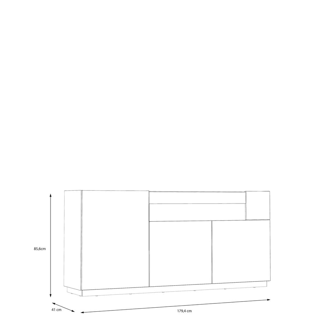 Lewisville Sideboard Cabinet 179cm in Grey, image 12