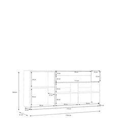 Lewisville Sideboard Cabinet 179cm in Grey, image 13
