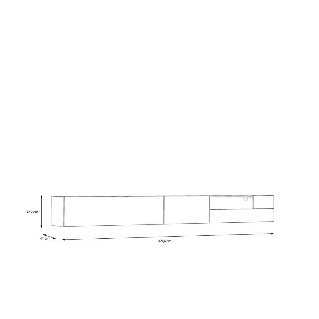 Lewisville Floating TV Cabinet 270cm in Grey, image 11