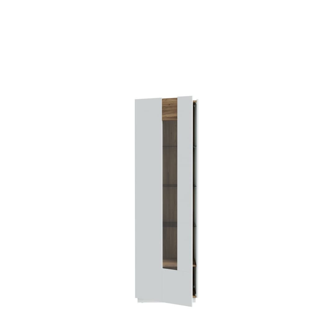 Lewisville Tall Display Cabinet 61cm in Grey, image 5