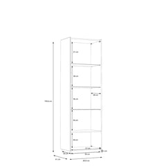Lewisville Tall Display Cabinet 61cm in Grey, image 14