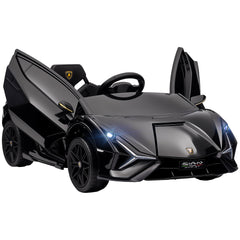HOMCOM Lamborghini Sian Licensed Electric Car for Kids, 12V Kids Electric Ride on Car with Dual Motors, Remote Control, Black