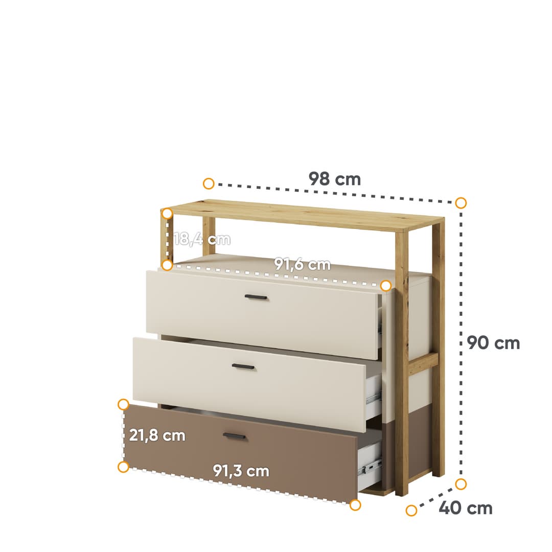 Lenny LY-06 Chest Of Drawers 98cm
