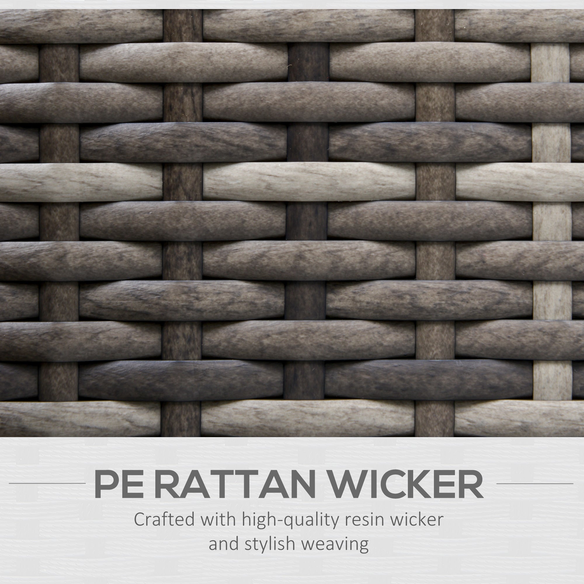 Outsunny Single Rattan Garden Chair, PE Wicker Garden Armchair with Cushions, Outdoor Rattan Chair with Armrests and Steel Frame for Conservatory, Porch, Patio, Balcony, Dark Grey