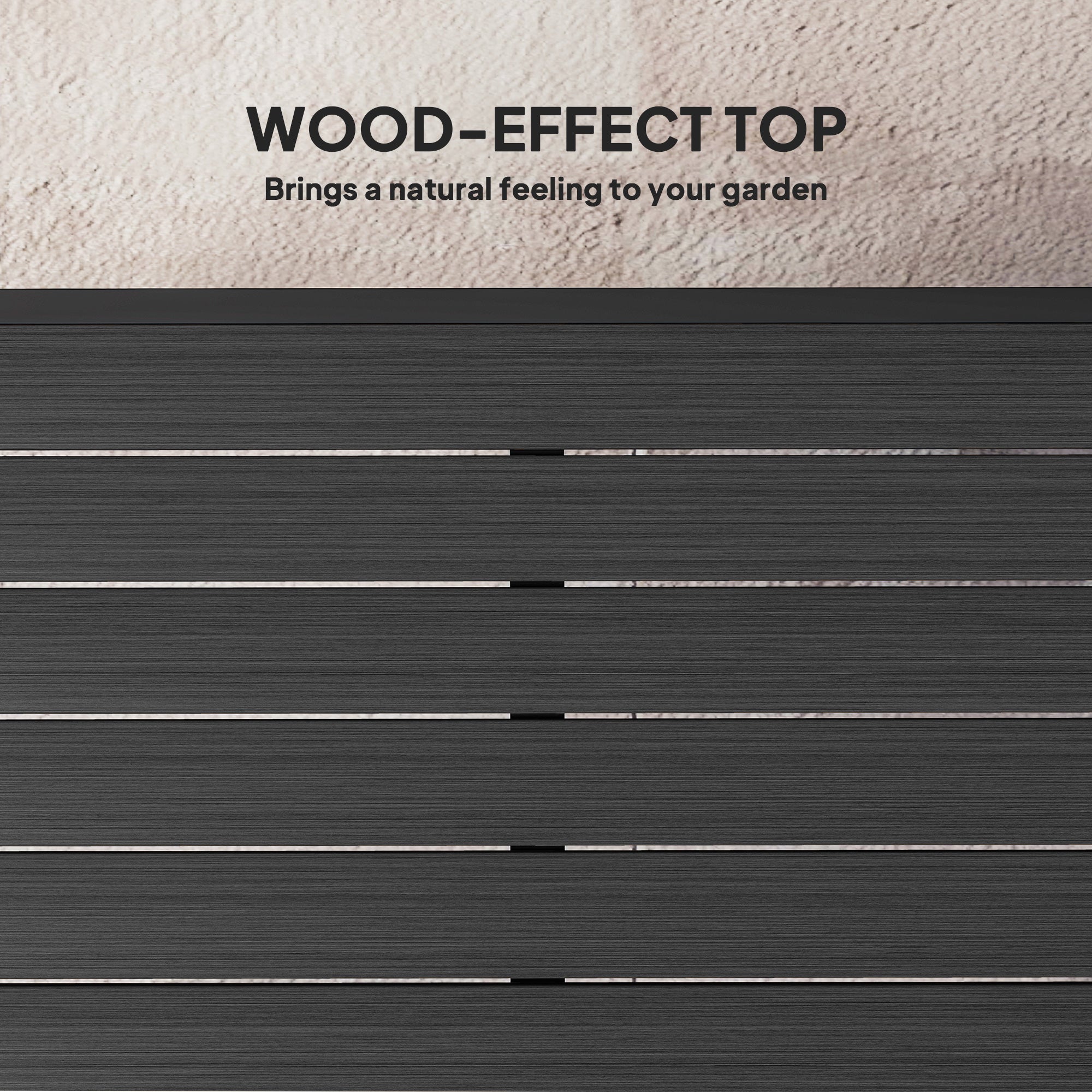 Outsunny 78 cm Garden Dining Table for 4 People, Square Outdoor Coffee End Side Table with Aluminium Legs, Black