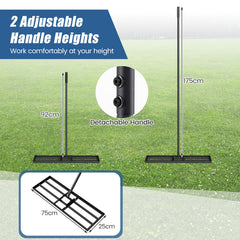 Lawn Leveling Rake Heavy Duty Lawn Level Tool for Soil Farm-Black