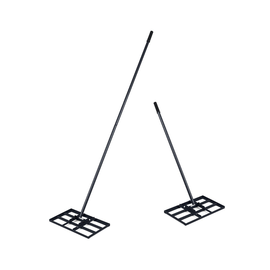 Lawn Leveling Rake Heavy-Duty Metal Levelawn Tool with 43 x 25 cm Plate-Black