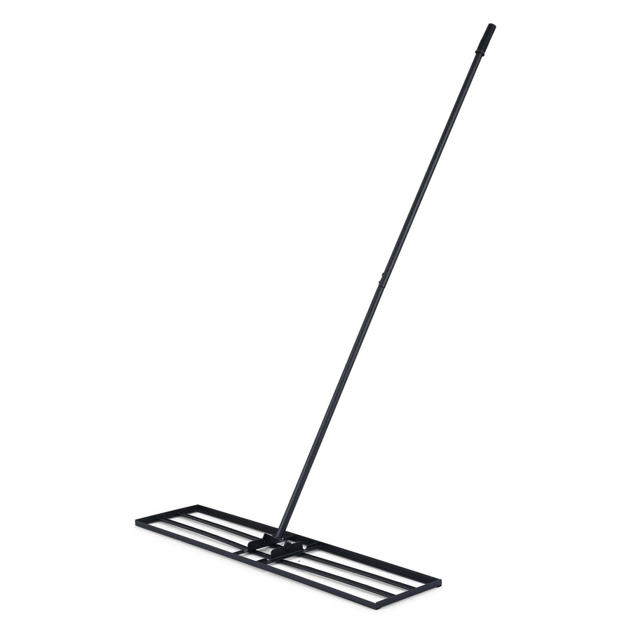 Lawn Leveling Rake with 177cm Adjustable Long Handle and Anti-Slip Grip-Black