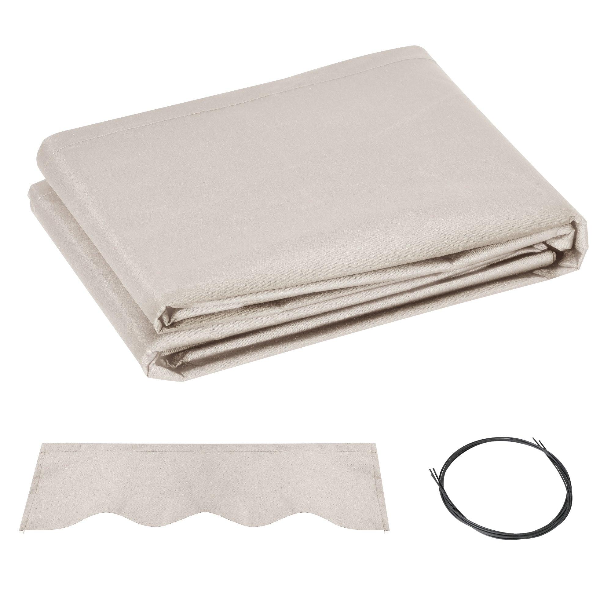 Outsunny Awning Replacement Canopy, Water Resistant UPF 50+ Sun Shade Cover for 3 x 2.5 m Garden Awning (Fabric Only), Cream White