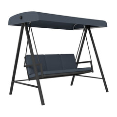 Outsunny Three-Seat Garden Swing Chair, with Adjustable Canopy - Dark Grey