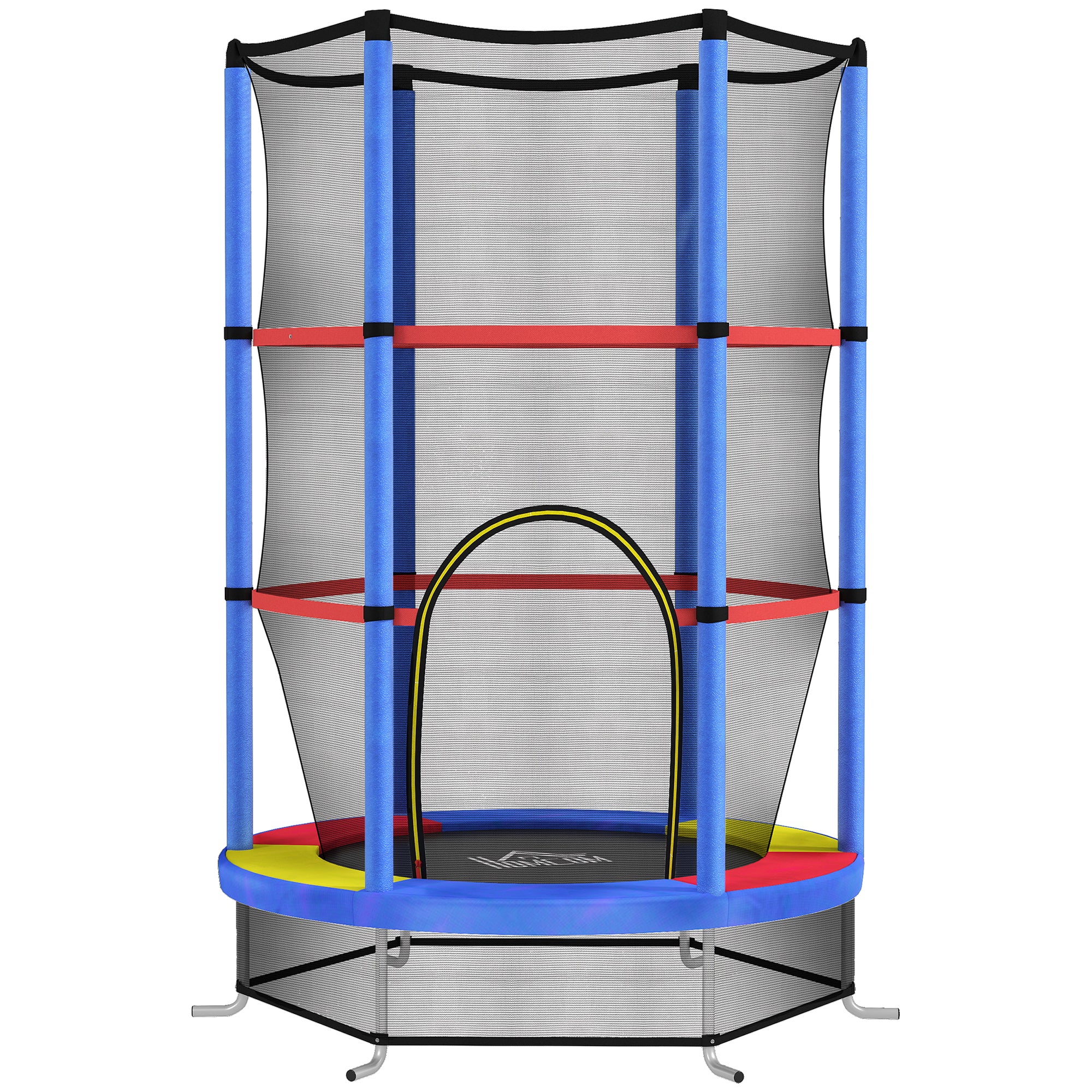 HOMCOM Kids Trampoline, with Enclosure Net, Steel Frame, for Ages 3-6 Years - MultiColoured