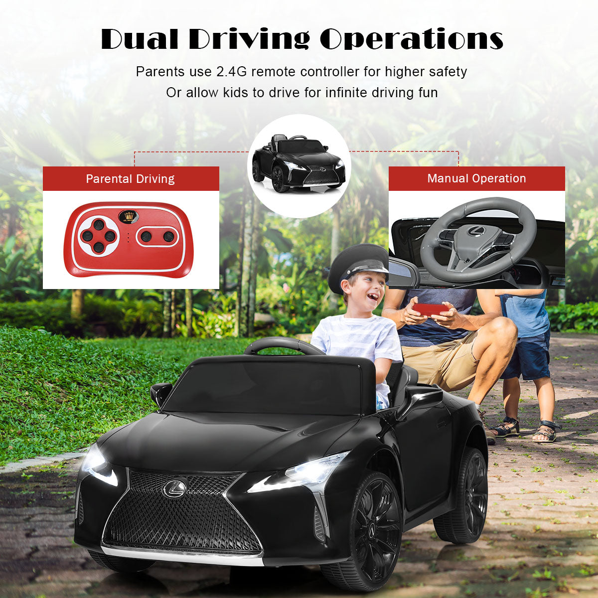 Lexus Official Licensed Electric Ride on Car with Remote Control-Black