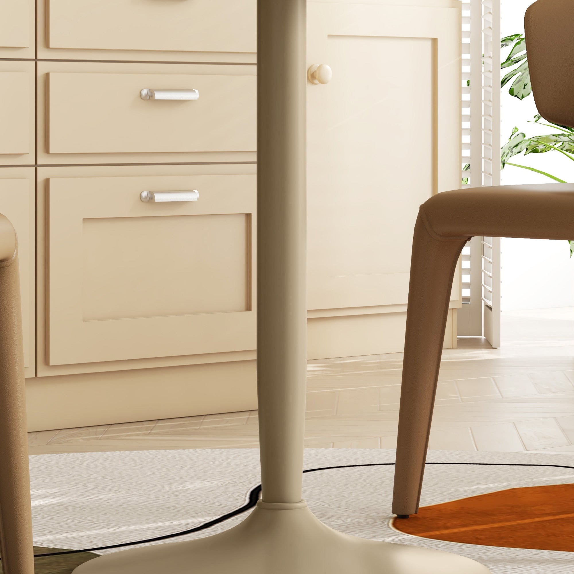 HOMCOM 75H x 70cm Two-Person Minimalistic Dining Table - Light Brown