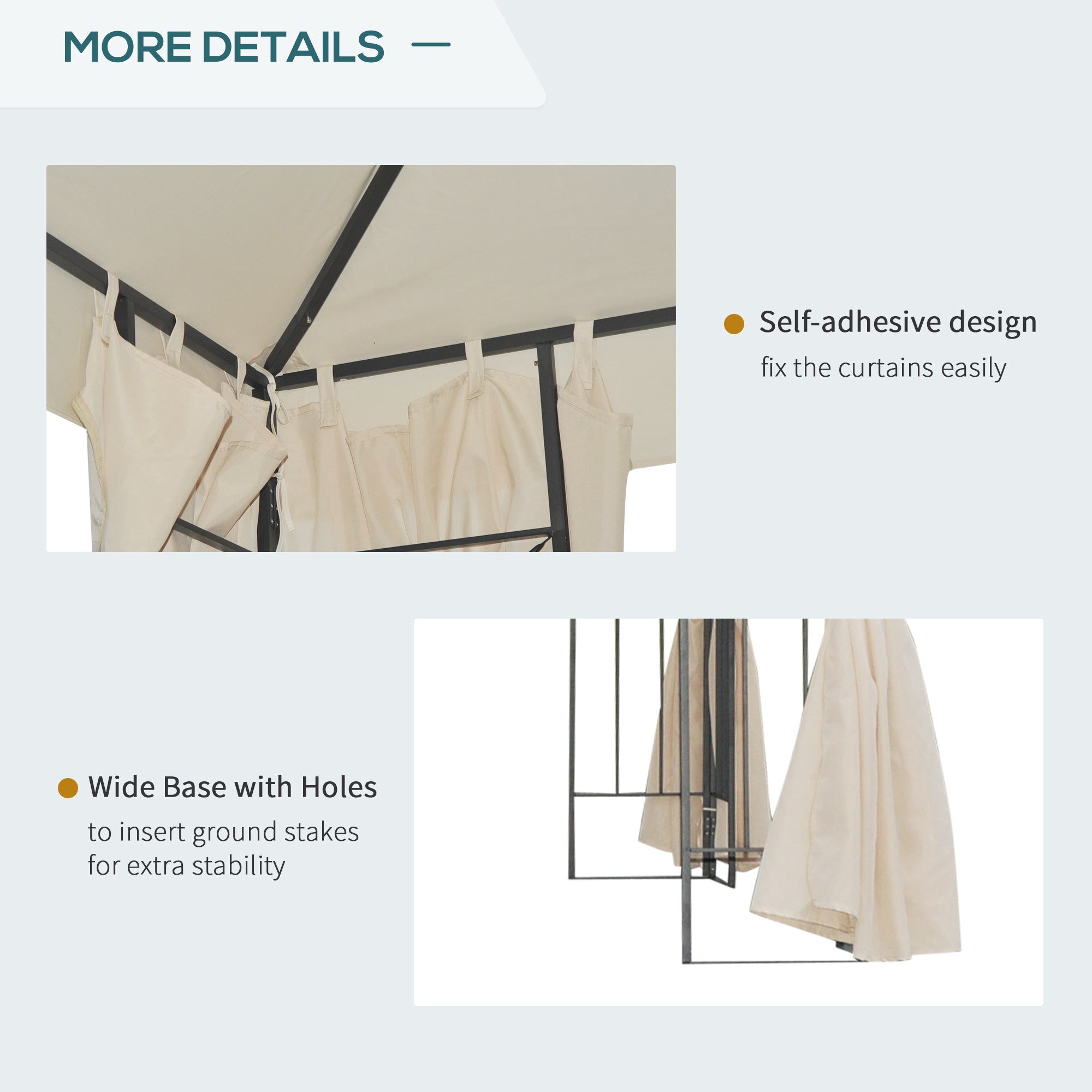 Outsunny 3 x 3 m Garden Gazebo Double√Ç Roof Marquee Patio Wedding Party Tent Canopy Shelter with Sidewalls, (Beige)