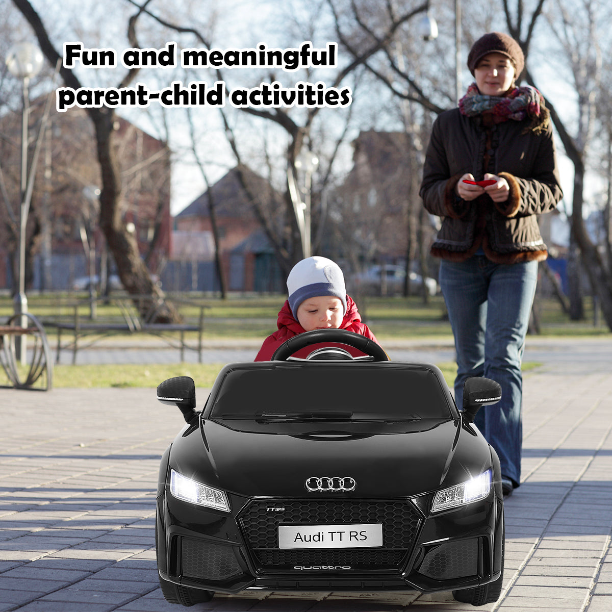 Licensed Audi TTRS 12V Battery-Powered Vehicle with 2 Motors MP3 music-Black