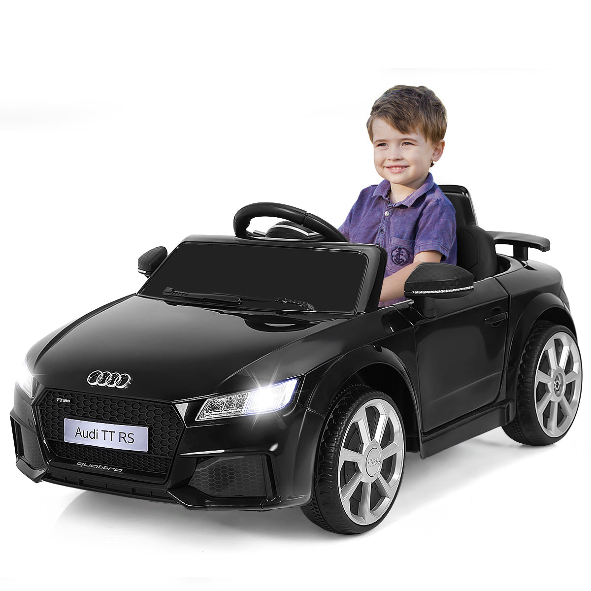 Licensed Audi TTRS 12V Battery-Powered Vehicle with 2 Motors MP3 music-Black