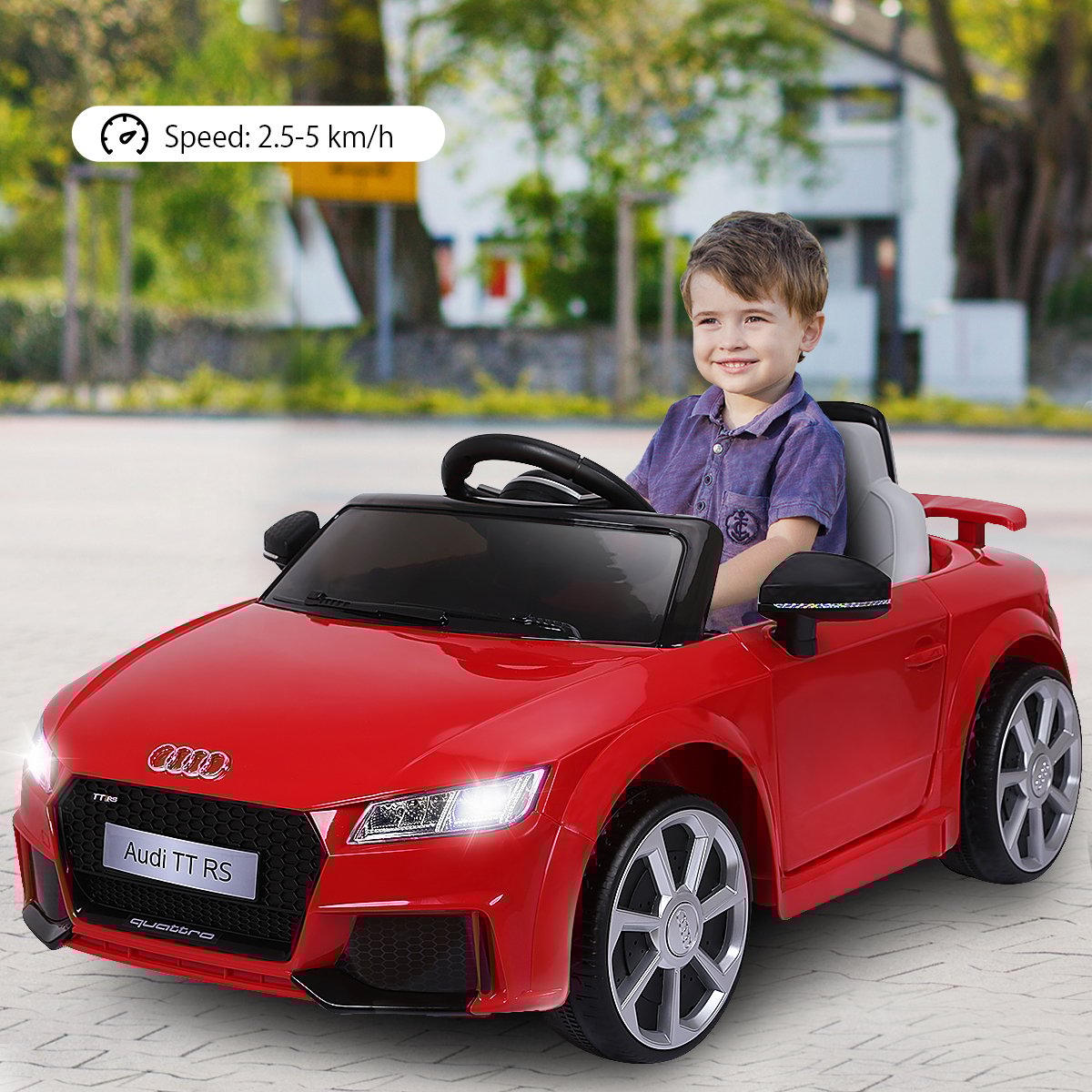 Licensed Audi TTRS 12V Battery-Powered Vehicle with 2 Motors MP3 music-Red