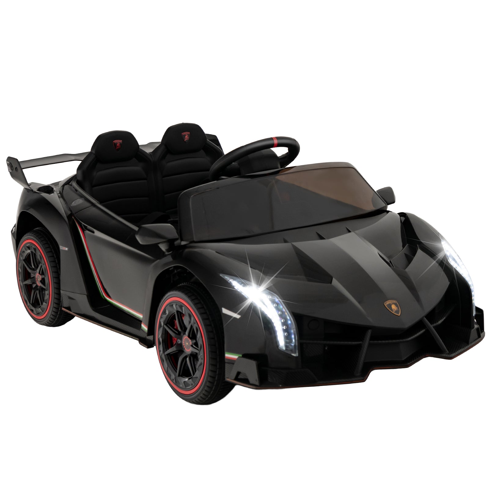 4WD Kids Ride On Sports Car Lamborghini with Taillights-Black