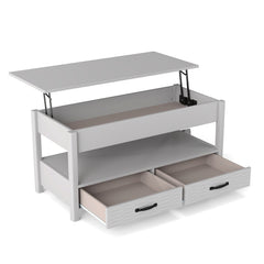 Lift Top Coffee Table Farmhouse Accent Table with Storage-Grey