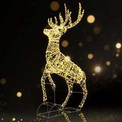 Lighted Mid-Leap Christmas Reindeer with Warm White LED Lights