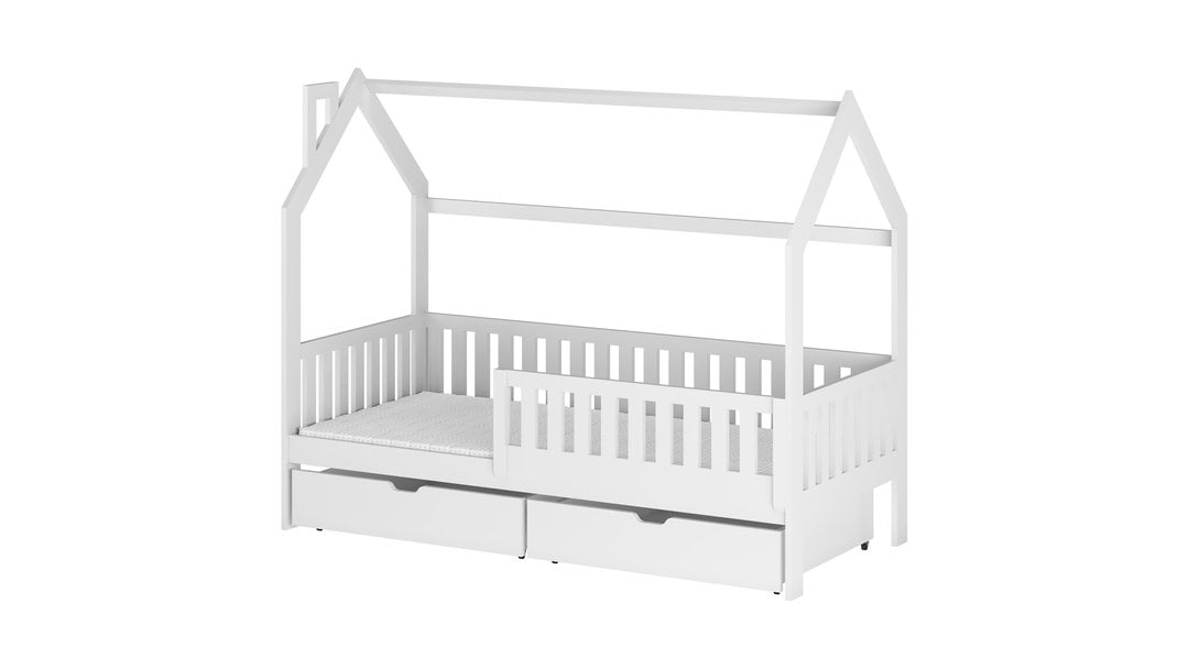 Wooden Single Bed Natan With Storage