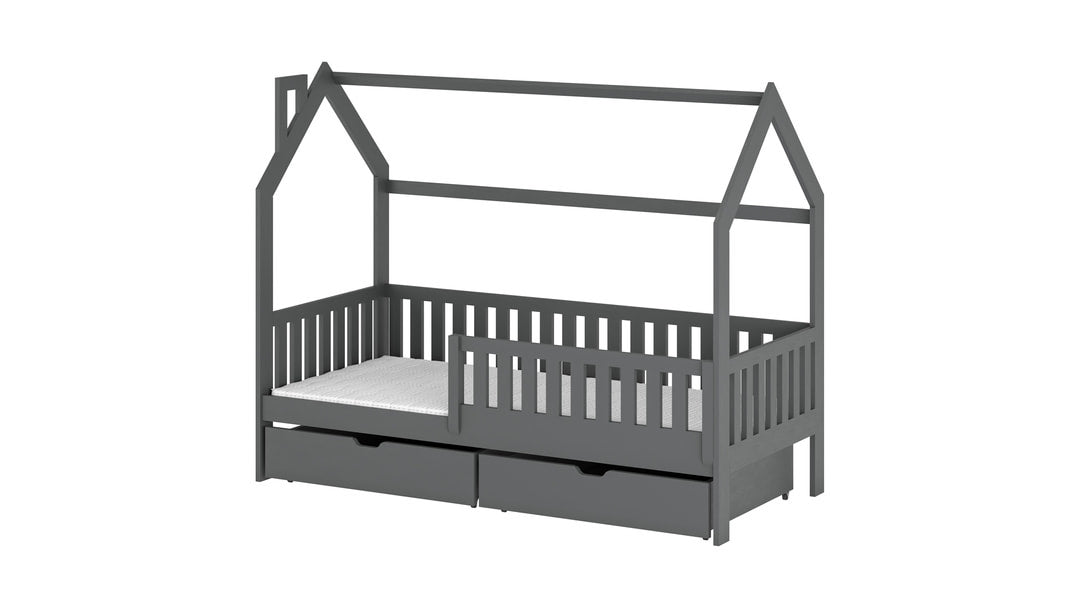 Wooden Single Bed Natan With Storage
