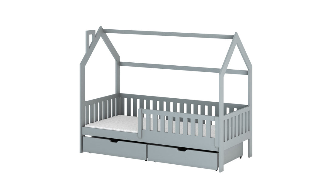 Wooden Single Bed Natan With Storage