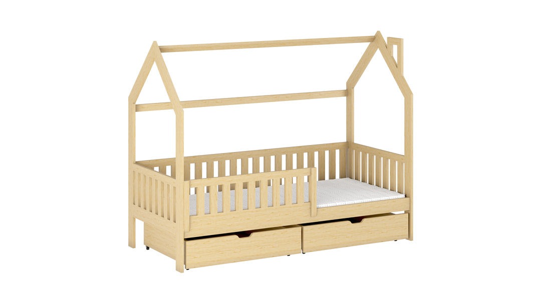 Wooden Single Bed Natan With Storage