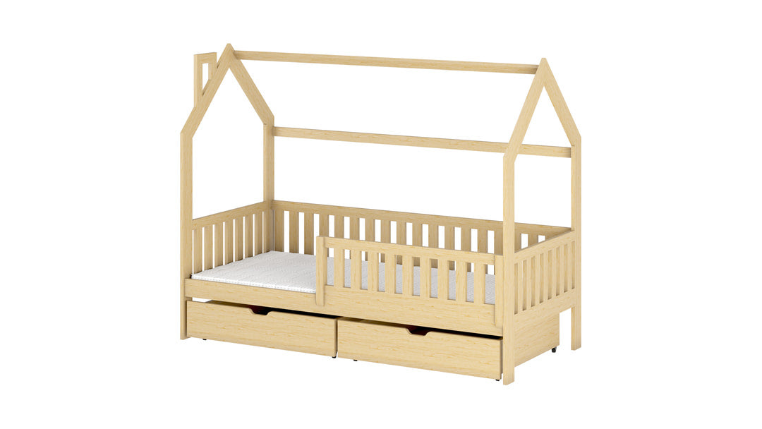 Wooden Single Bed Natan With Storage