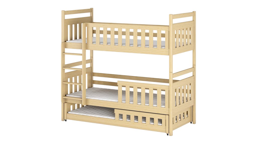 Wooden Bunk Bed Olivia With Trundle