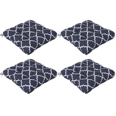 Outsunny 4-Piece Seat Cushion Pillows Replacement, Patio Chair Cushions Set with Ties for Indoor Outdoor, Blue