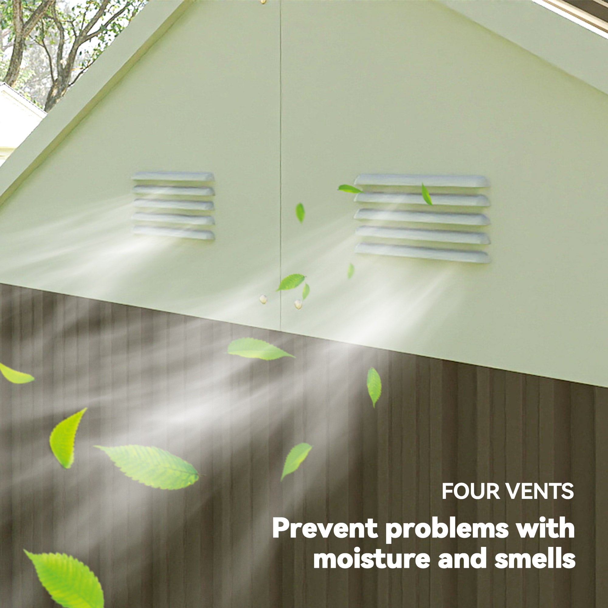 Outsunny 8 x 6 ft Galvanised Garden Shed, Outsoor Metal Storage Shed with Double Doors Window Air Vents for Patio, Lawn, Grey