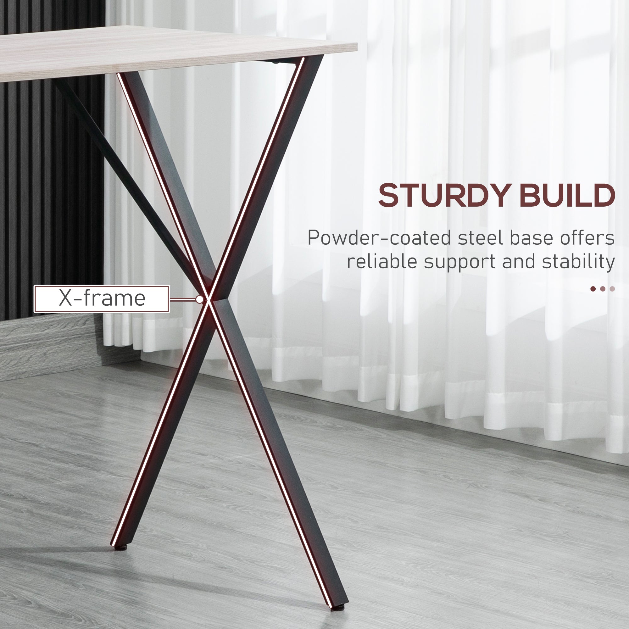 HOMCOM 120 cm Rectangular Bar Table for 4 People, Modern Breakfast Bar Table with Wood Effect Tabletop, Steel Legs, Coffee Desk for Living Room, White