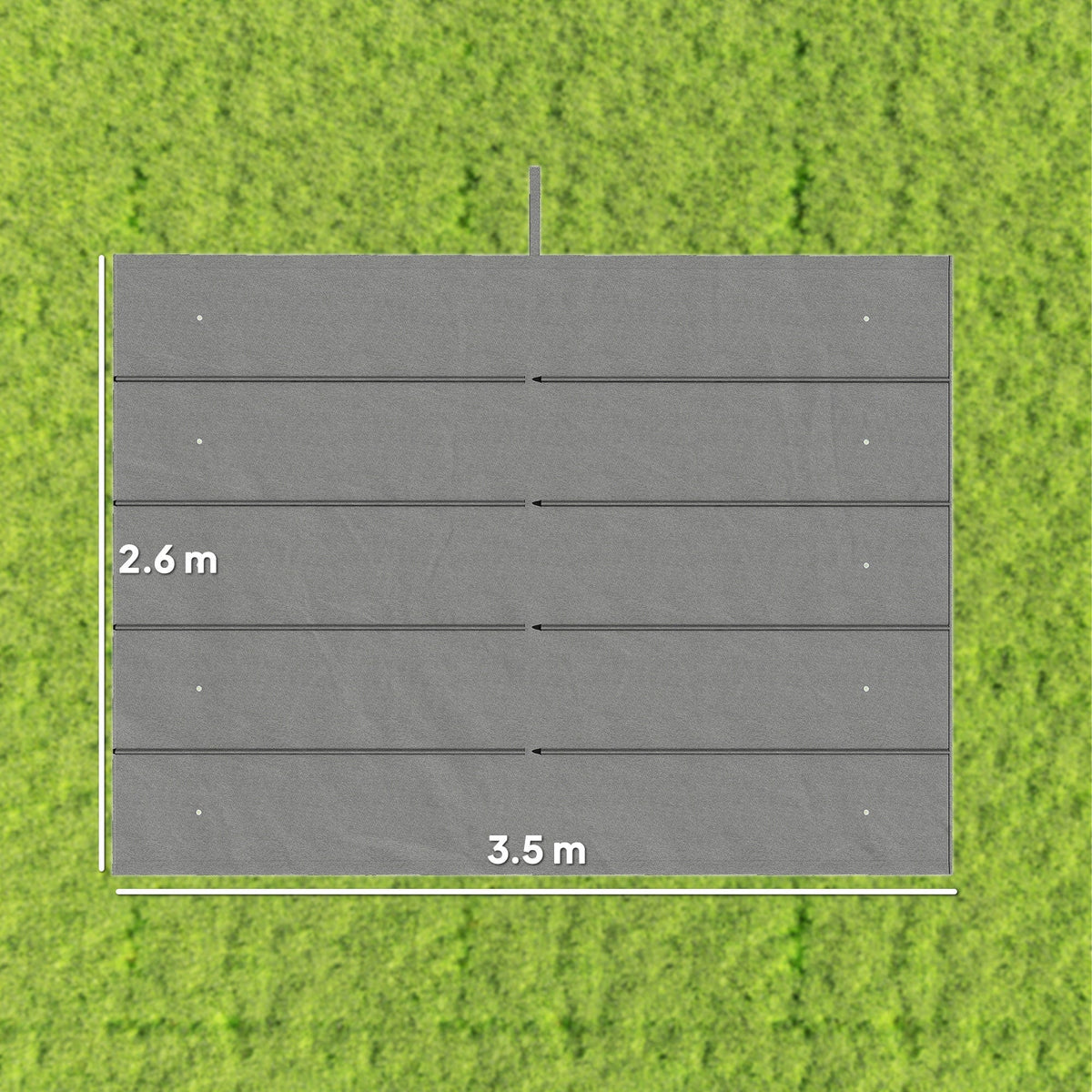 Outsunny Retractable Pergola Cover, 3.5 x 2.6 m Replacement Canopy Fabric for 4 x 3 m Frame, Roof Top Only, Light Grey